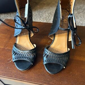 Charlotte Russe Black Lace-Up Heels